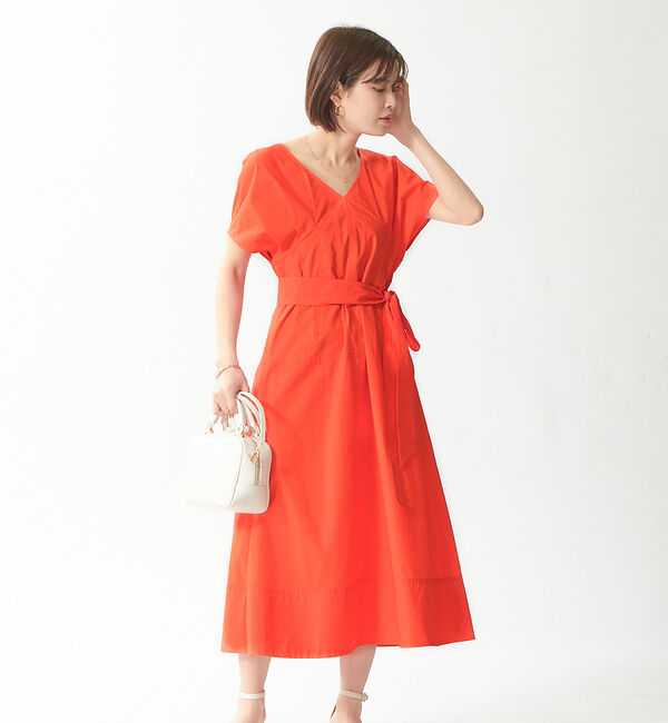 Rouge vif「タイプライタータックワンピース」|ワンピース|オレンジ