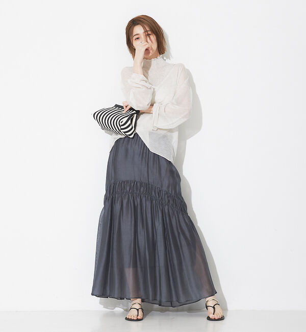 Rouge vif「シアーVネックラメプルオーバー」|ニット・セーター|