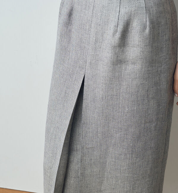 Rouge vif「ラメリネンスリットスカート」|スカート|