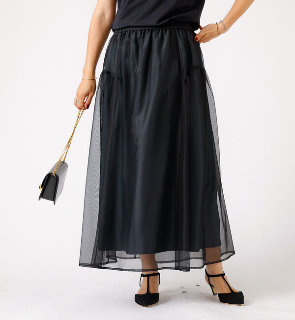 Rouge vif「シアー切替ギャザースカート」|スカート|