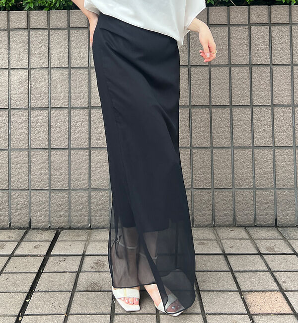 Rouge vif「楊柳シアーロングスカート」|スカート|