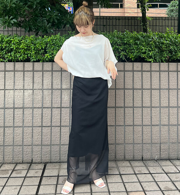 Rouge vif「楊柳シアーロングスカート」|スカート|