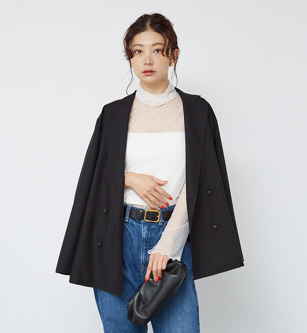 Rouge vif「ドットチュールシアータートル」|Tシャツ・カットソー|