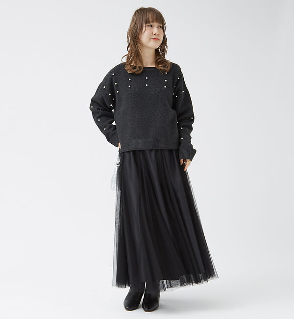 Rouge vif「【一部店舗限定】ビジューニットプルオーバー」|ニット・セーター|