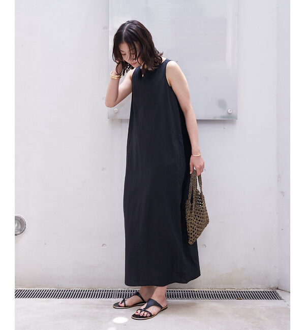 Rouge vif「麻混ノースリーブ 後ろタックワンピース」|ワンピース|