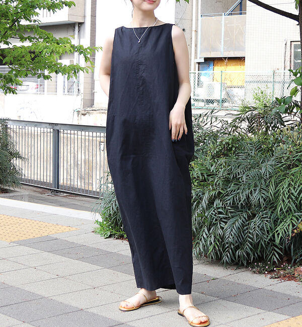 Rouge vif「麻混ノースリーブ 後ろタックワンピース」|ワンピース|