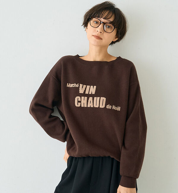 Rouge vif「ノエルロゴニットプルオーバー」|ニット・セーター|ブラウン