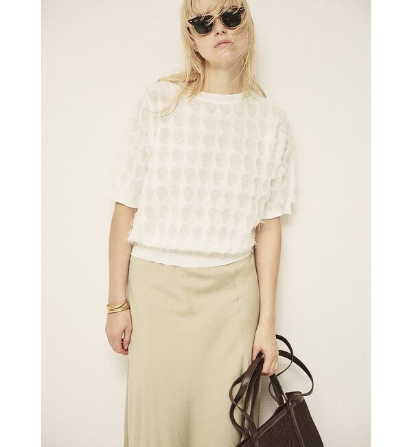 Rouge vif「ドットシアーフリンジニット」|ニット・セーター|