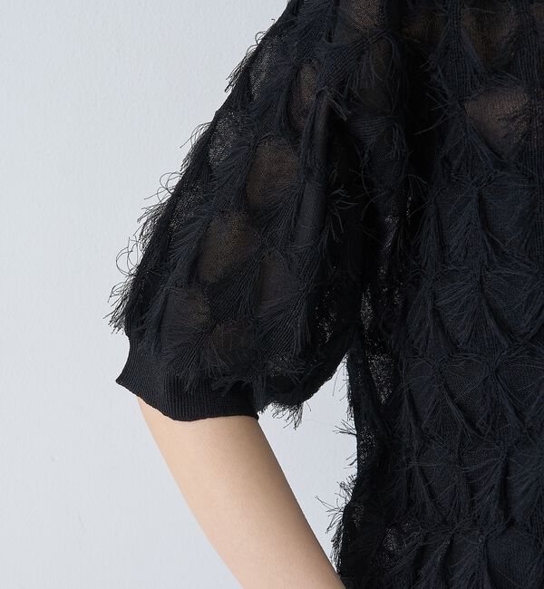 Rouge vif「ドットシアーフリンジニット」|ニット・セーター|