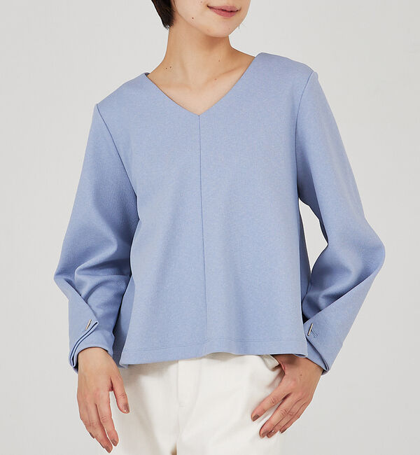 qualite「タックスリーブプルオーバー」|Tシャツ・カットソー|ブルー