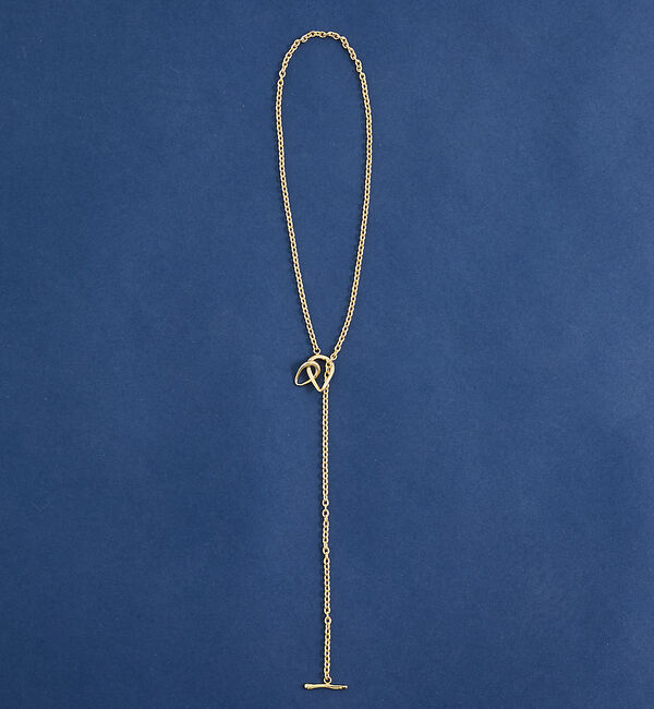qualite「ステンレスロングレーンラリエット」|ネックレス|ゴールド