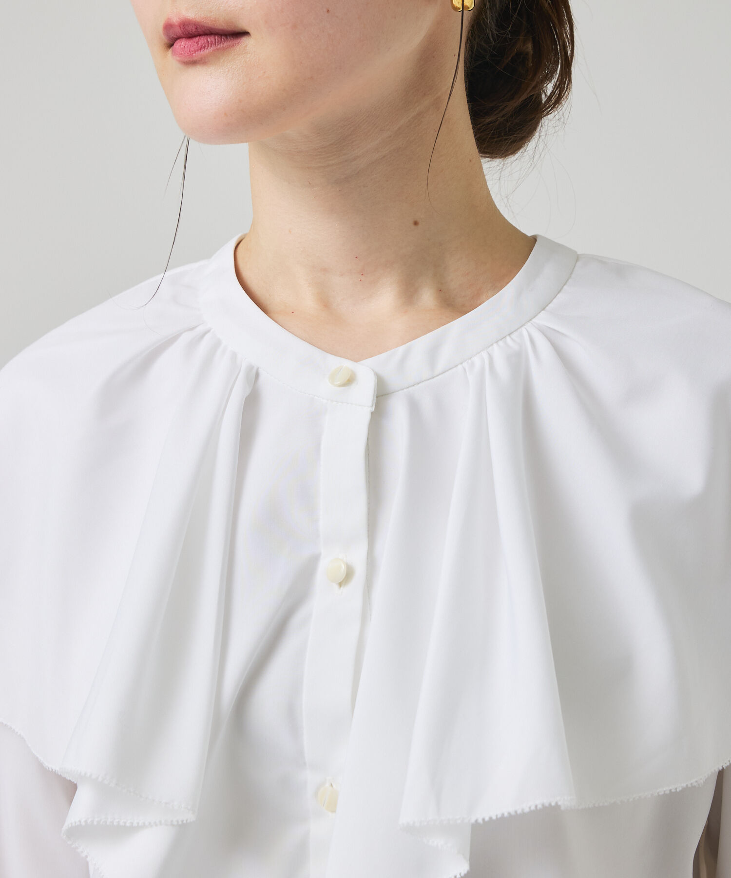 qualite「ラッフルショールブラウス」|シャツ・ブラウス|