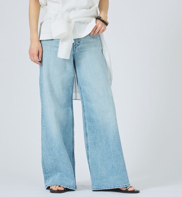 qualite「【YANUK】Wide Flare MFT ワイドフレアパンツ」|デニム|ライトブルー