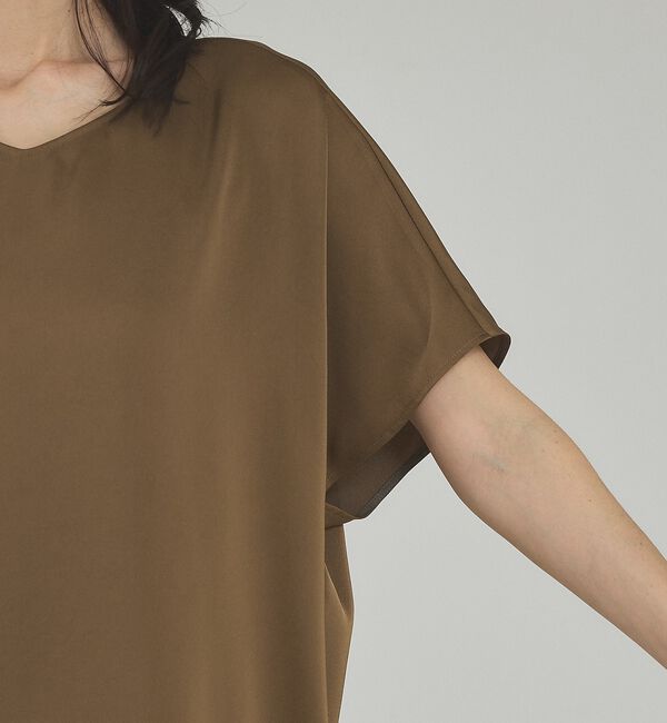 qualite「【接触冷感＆吸水速乾】クールサテンブラウス/セットアップ対応」|シャツ・ブラウス|