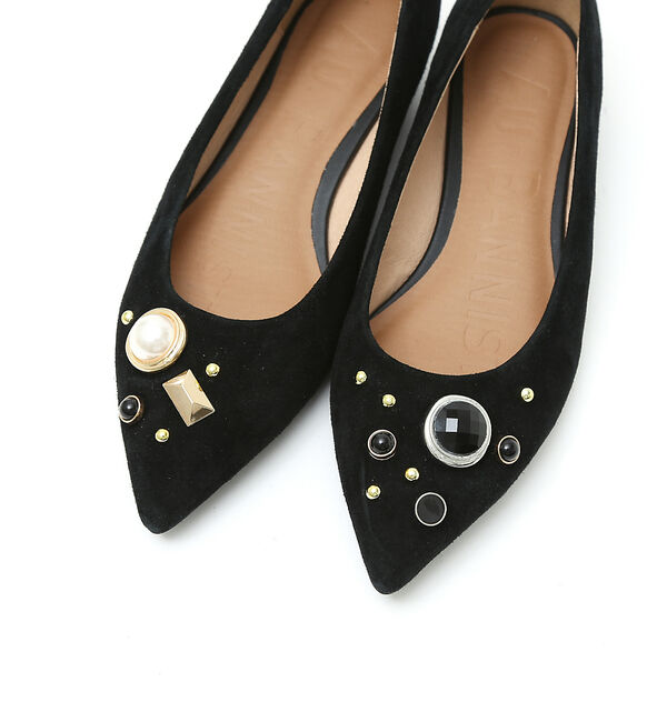 AU BANNISTER「アシンメトリービジューフラットパンプス」|パンプス|