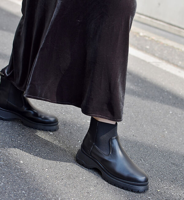 AU BANNISTER「【LAROUTE】サイドゴアブーツスニーカー」|ショートブーツ|ブラック