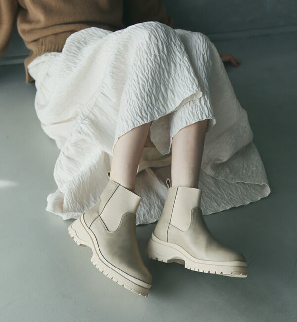 AU BANNISTER「【LAROUTE】サイドゴアブーツスニーカー」|ショートブーツ|ベージュ