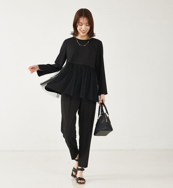 abahouse mavie「【エニデイカセット】チュールペプラムブラウス」|シャツ・ブラウス|