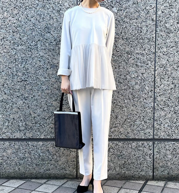 abahouse mavie「【エニデイカセット】チュールペプラムブラウス」|シャツ・ブラウス|