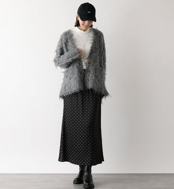 abahouse mavie「【スタッフ人気No1】シャギー起毛カーディガン/ニット/軽量/ガーリー/ふわふわ」|カーディガン|