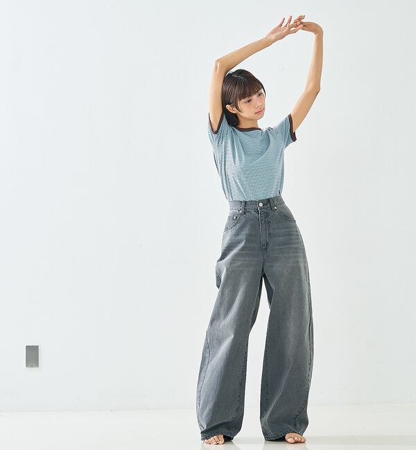 abahouse mavie「【GISELe 4月号掲載】ウォッシュドバレルジーンズ」|デニム|