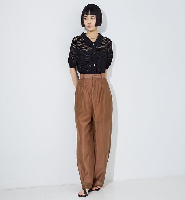 NOMINE「メッシュニットポロカーデ」|ポロシャツ|