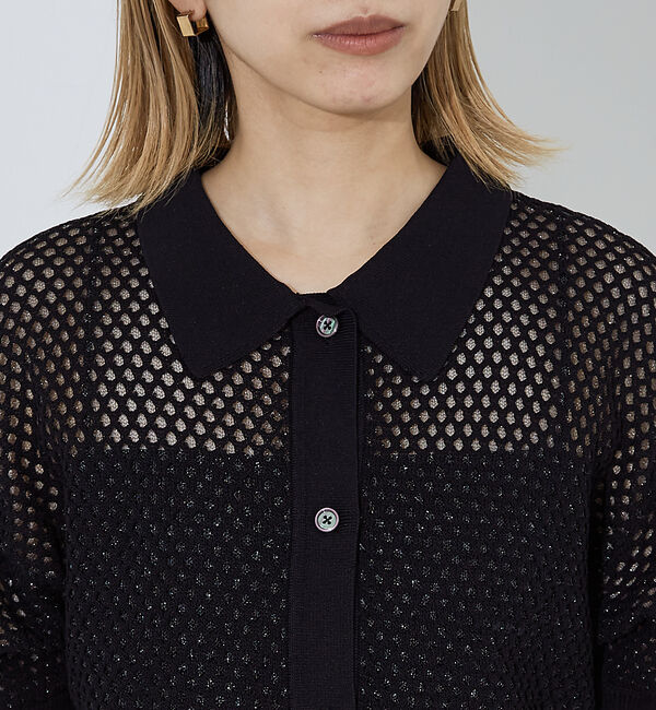 NOMINE「メッシュニットポロカーデ」|ポロシャツ|