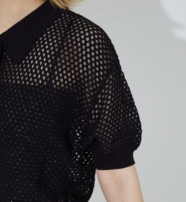 NOMINE「メッシュニットポロカーデ」|ポロシャツ|