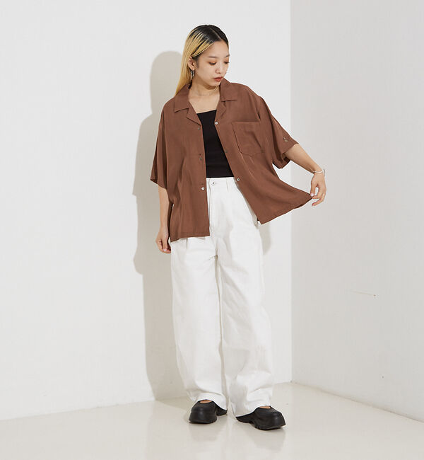 NOMINE「【セットアップ対応】ヴィンテージサテン 開襟 シャツ」|シャツ・ブラウス|