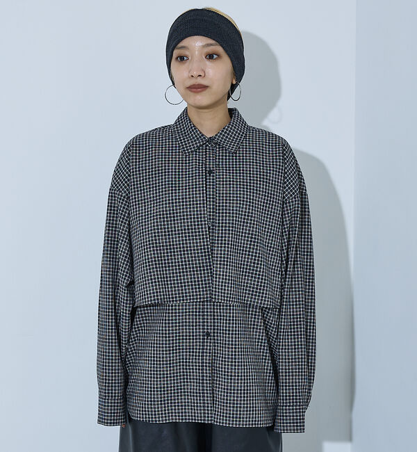 NOMINE「【ユニセックス】ロングヨーク オーバーサイズ チェックシャツ」|シャツ・ブラウス|