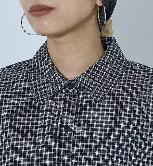NOMINE「【ユニセックス】ロングヨーク オーバーサイズ チェックシャツ」|シャツ・ブラウス|