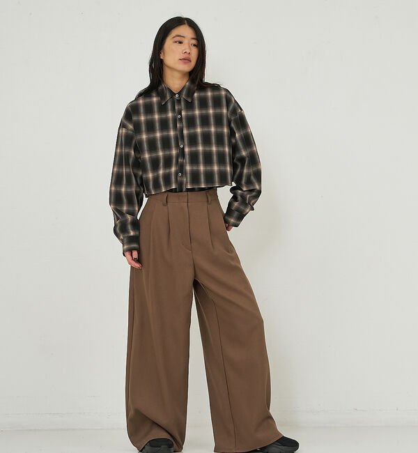 NOMINE「【ユニセックス】ロングヨーク オーバーサイズ チェックシャツ」|シャツ・ブラウス|