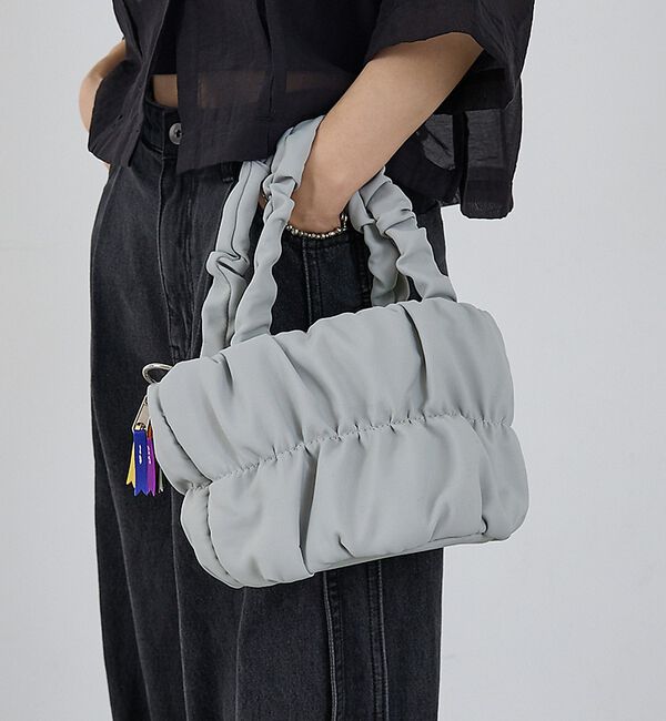 NOMINE「【cheek】pokkori kincyaku2way 2WAY 巾着 ミニトー」|トートバッグ|グレー