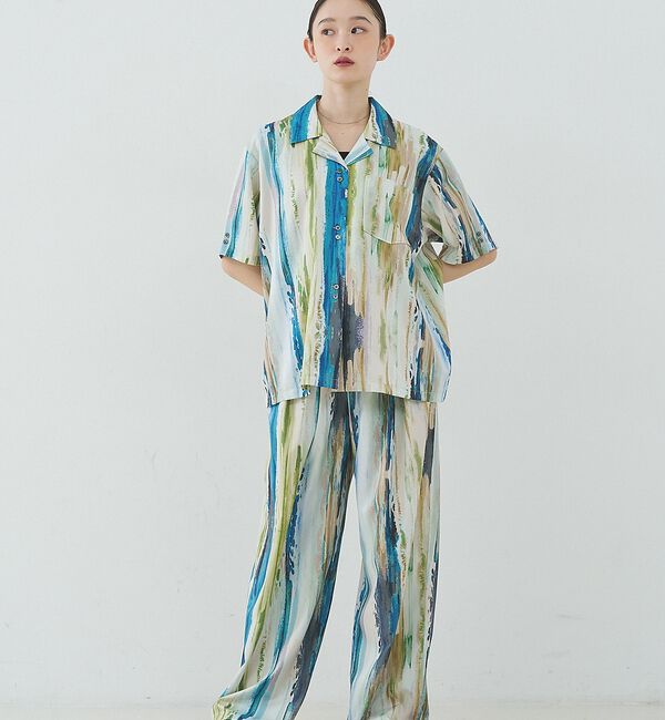 NOMINE「【セットアップ対応】ペイント柄 ドロストコード タックパンツ」|その他|