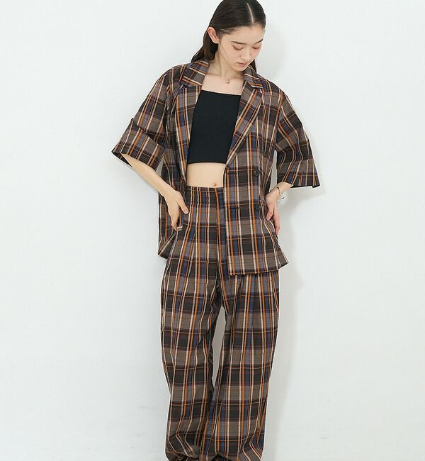 NOMINE「【セットアップ対応】チェック タックパンツ」|その他|