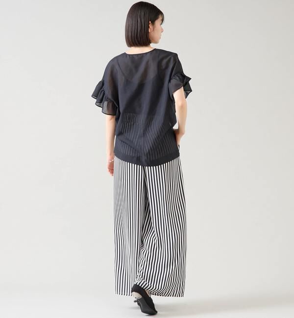 TIARA「ストライププリントタックワイドパンツ」|その他|