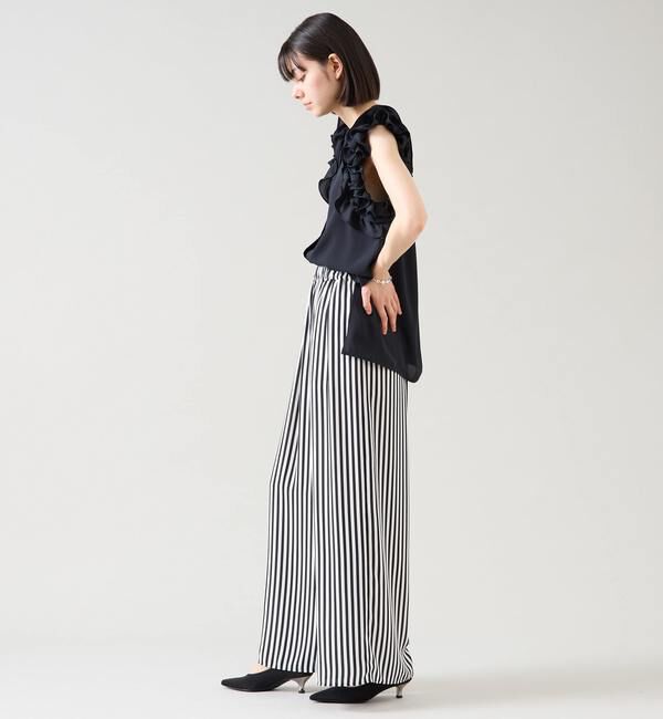 TIARA「ストライププリントタックワイドパンツ」|その他|