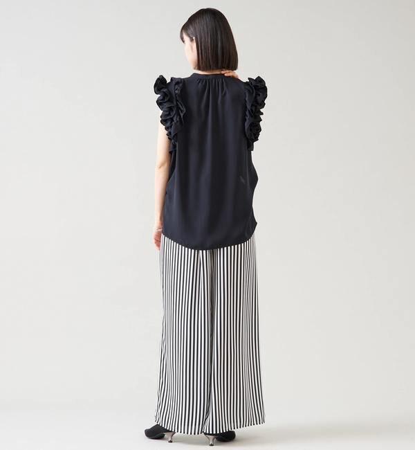 TIARA「ストライププリントタックワイドパンツ」|その他|