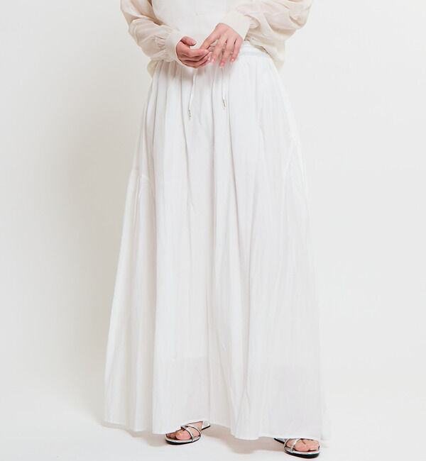 Soffitto「インド綿配色ゴムシャーリングギャザースカート」|スカート|