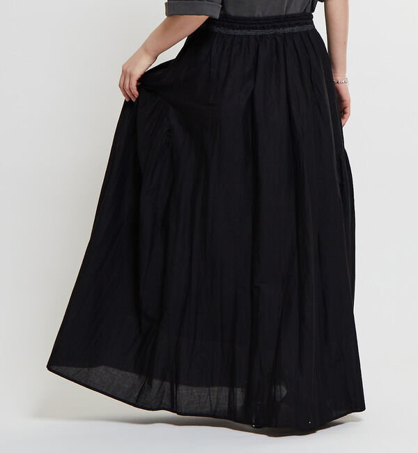 Soffitto「インド綿配色ゴムシャーリングギャザースカート」|スカート|