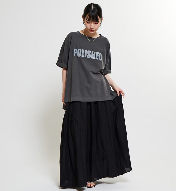 Soffitto「インド綿配色ゴムシャーリングギャザースカート」|スカート|