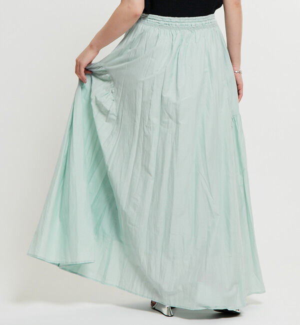 Soffitto「インド綿配色ゴムシャーリングギャザースカート」|スカート|