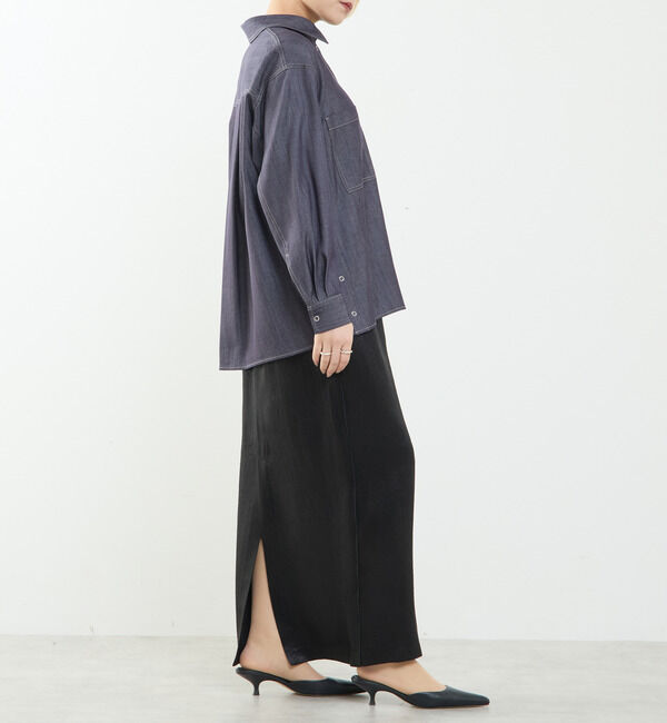 SOFFITTO「上品な光沢感のIラインスカート」|スカート|