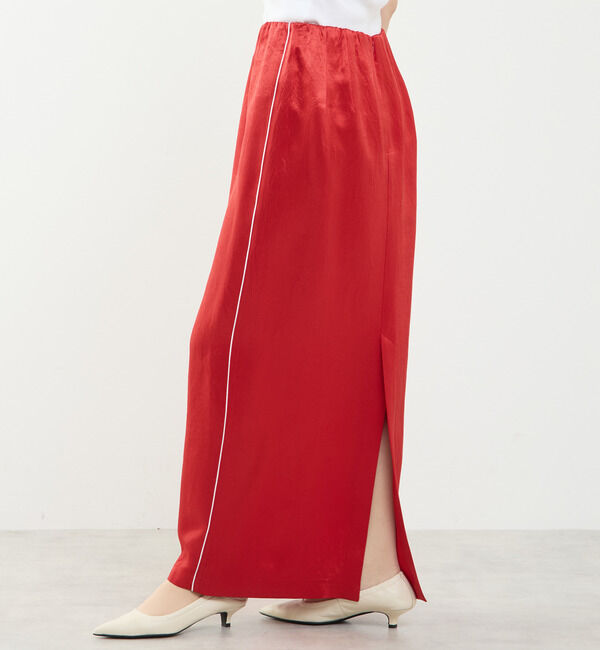 SOFFITTO「上品な光沢感のIラインスカート」|スカート|