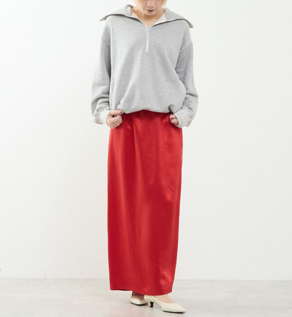SOFFITTO「上品な光沢感のIラインスカート」|スカート|