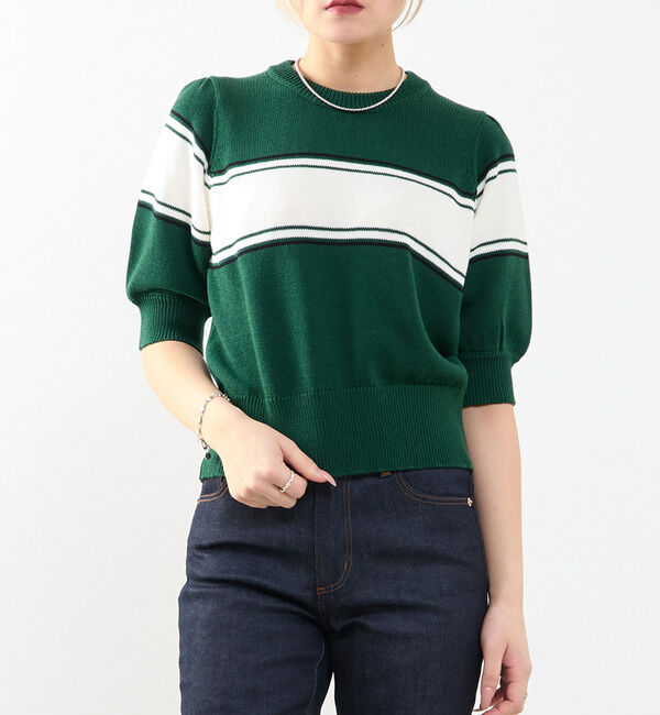 SOFFITTO「パフスリーブニット」|ニット・セーター|グリーン