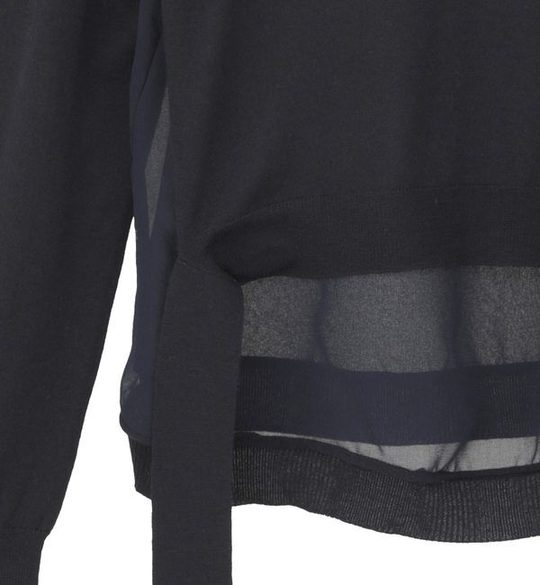 SOFFITTO「【3.1 Phillip Lim/スリーワンフィリップリム】Chiffon-paneled wool top」|ニット・セーター|