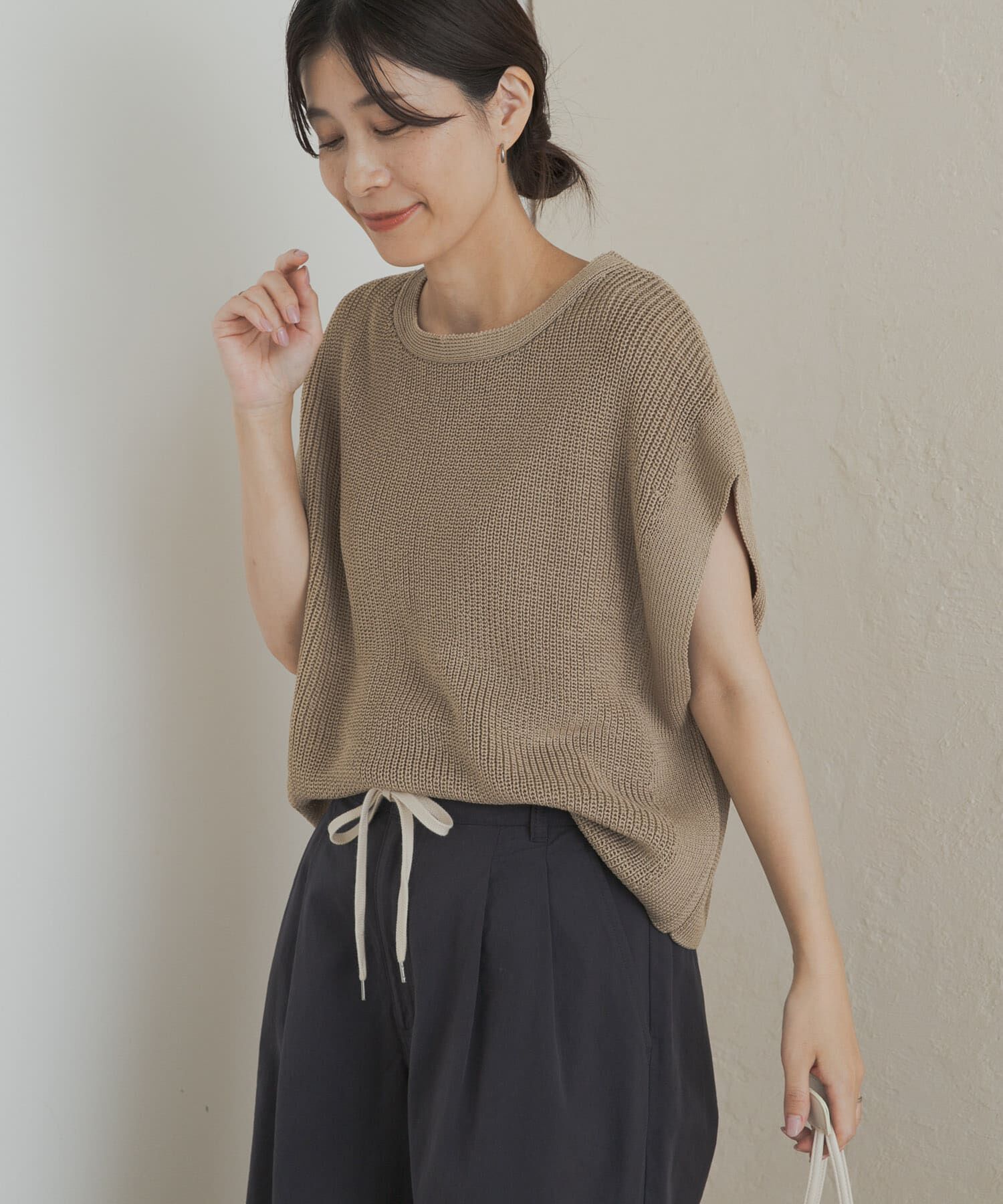 URBAN RESEARCH DOORS「リネンライクニットプルオーバー」|ニット・セーター|