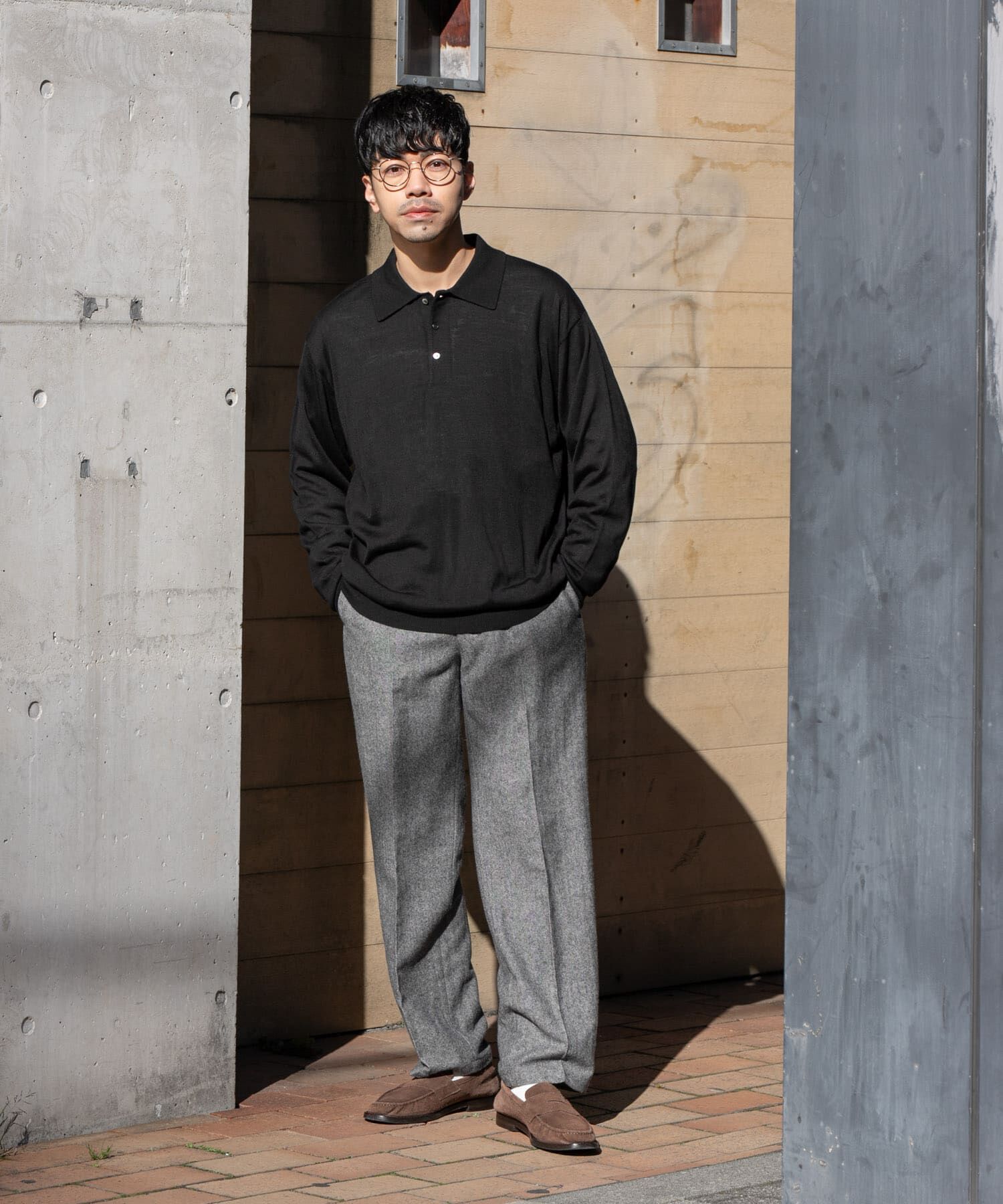 URBAN RESEARCH ROSSO「イタリア糸メリノウールニットポロシャツ」|ニット・セーター|