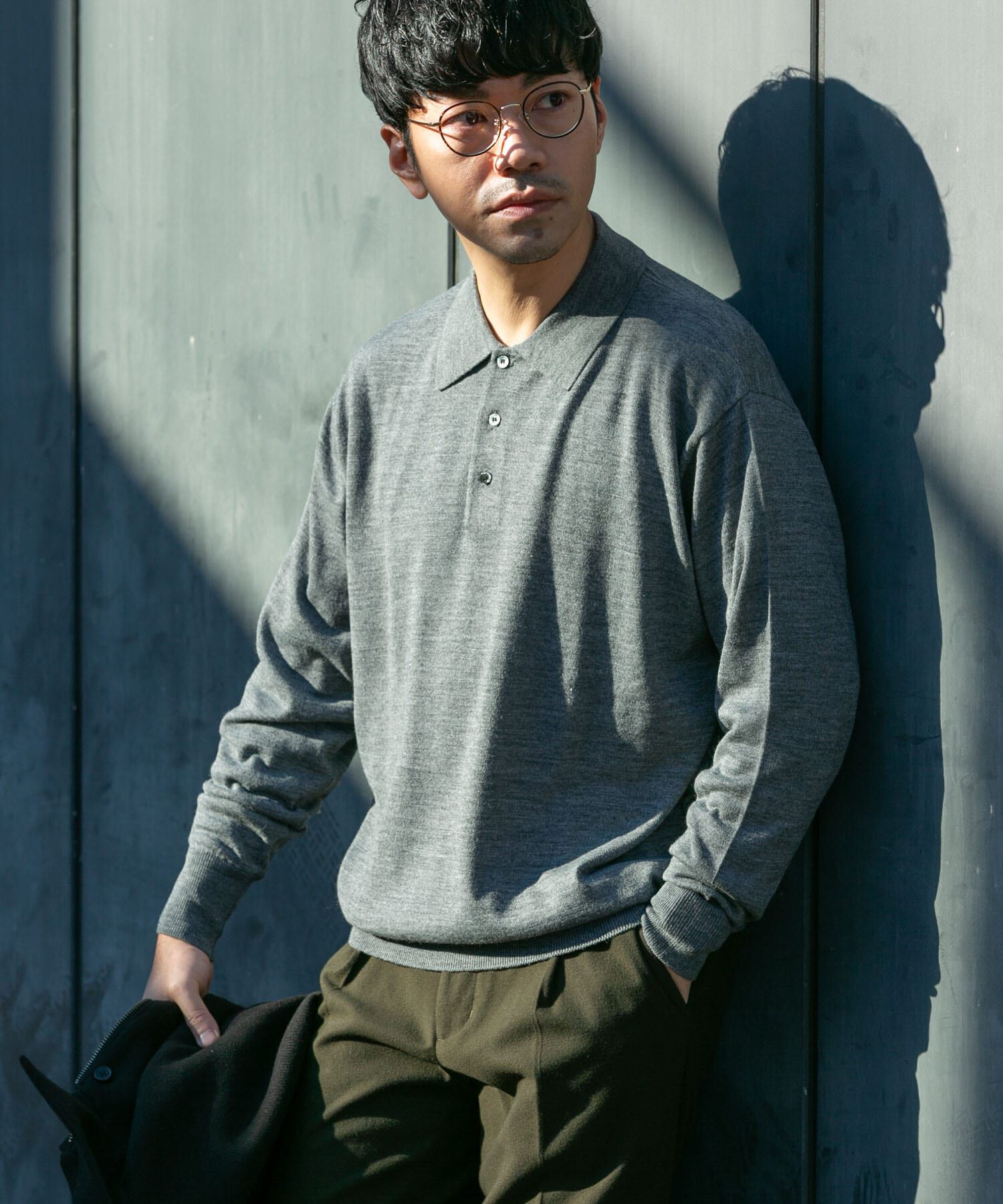 URBAN RESEARCH ROSSO「イタリア糸メリノウールニットポロシャツ」|ニット・セーター|